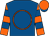 Royal blue, orange circle, orange sleeves, royal blue hoops, orange cap, royal blue peak (Repole Stable And St Elias Stable)