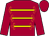 Claret, gold braid, claret sleeves and cap (Qatar Racing Limited)
