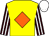 Yellow, orange diamond on front and back, white stripes on brown sleeves, white cap (Bass Ii, Perry R And Bass, Ramona S)