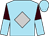 Sky blue, silver diamond, brown and sky blue halved sleeves, sky blue cap (Golden Pegasus Racing, Inc)