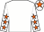 White, orange stars on sleeves, orange star on white cap (Phoenix Thoroughbred Iii)