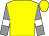 Yellow, grey and white bars on sleeves, yellow cap (R3 Racing Llc And Calara Farms)