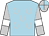 Light blue, silver horseshoes, white bars on silver sleeves, silver and light blue quartered cap (W C Racing Inc)