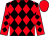 Black, red diamonds front and back, red and black diamonds on sleeves, red cap (Calmont Thoroughbreds Llc)