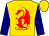 Gold, red dragon, navy blue sleeves, gold cap (Wongs Stable)