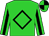Lime green, black diamond frame, black stripe on sleeves, lime green and black quartered cap (Bell, Richard A And Brewster, Clark O)